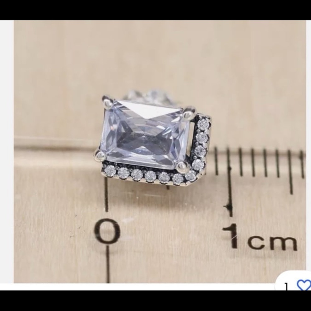 Authentic Pandora 292380c01 Rectangular Sparkling… - image 7
